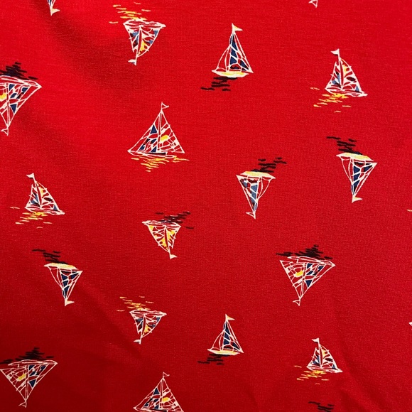 ⛵️Sailboat Pattern Red Summer Dress - Picture 2 of 9